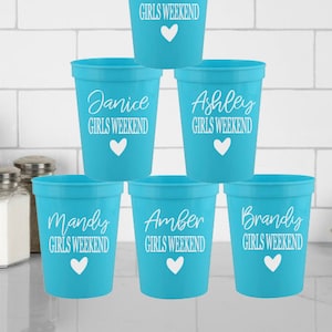 Girls weekend cups, Party Favor Girls vacation, Girls Trip, Girls' Trip Getaway, Weekend Retreat,  Best Friend Gift, Personalized Cups