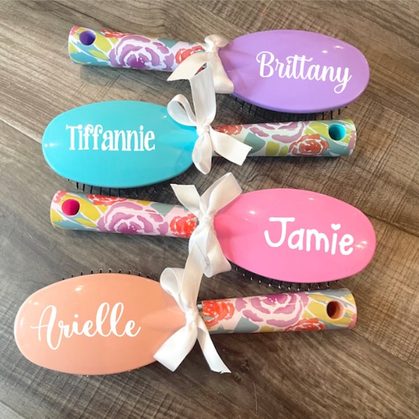 Personalized Hair Brush, Christmas Gift, Girls Party Favors, Dance Team Gifts, Gift for Little Girl, Basket Stuffer, Tween gifts