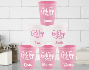 Personalized Cups, Girls Trip Cup, Party Cups, Girls vacation, Girls Trip, Girls' Trip Getaway, Best Friend Gift, Girls Weekend Cups