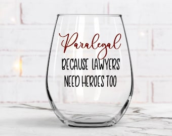 Personalized Paralegal Wine Glass: Gift for Coworker
