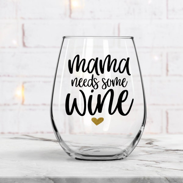 Mom Wine Glass Etsy