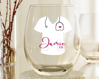 Nurse Wine Glass, Gift For Nurse, Personalized Nurse Gift, Nurse Appreciation Gift, Personalized Nurse, RN Gifts, Nurse Graduation Gift