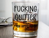 Retirement Glass, Funny Retirement Gift For Man, Coworker Retired, Dad Retired, Retirement Gift, Whiskey Glass, Gift for Him, Quitter