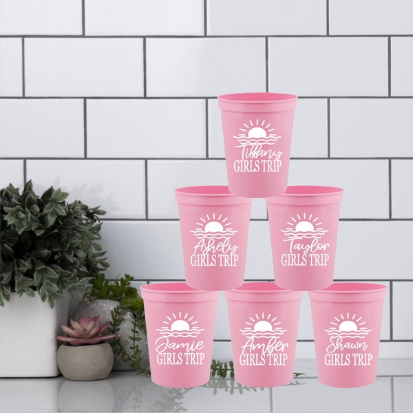 Personalized Cups, Girls Trip Cup, Beach Trip, Girls vacation, Girls Trip, Girls' Trip Getaway, Best Friend Gift, Girls Weekend Cups