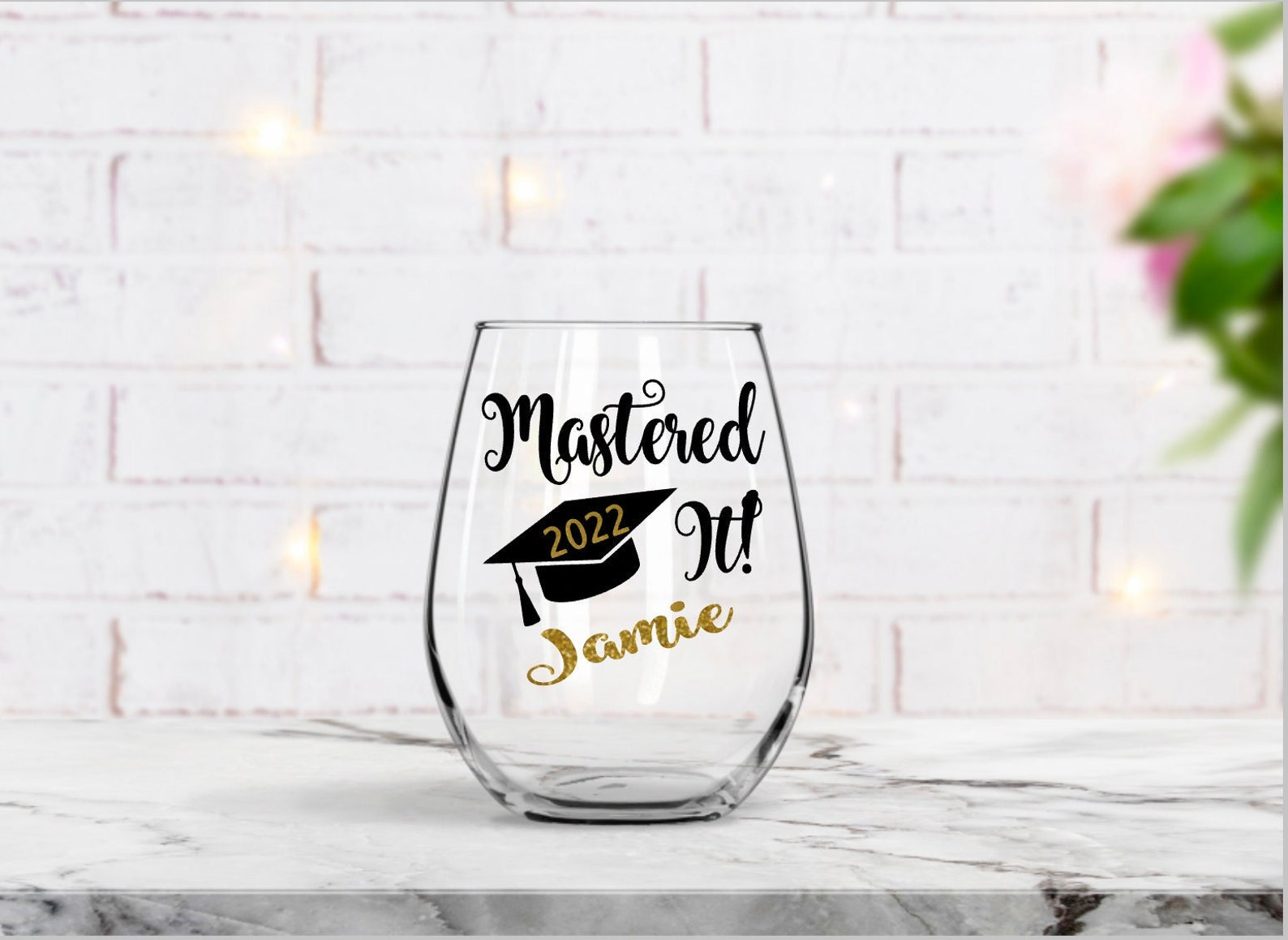 Mastered It Wine Glass Graduation Gift Class of 2022 Grad Etsy