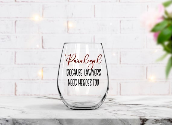 Personalized Paralegal Wine Glass: Gift for Coworker