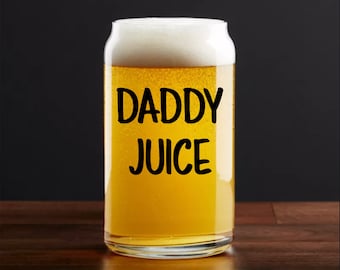 Daddy Juice Glass, Fathers day Gift, Dad Beer Glass, Dad Birthday Gift, Dad Life, Gift for Friend, New Dad Gift, Husband Gift, Gift for him