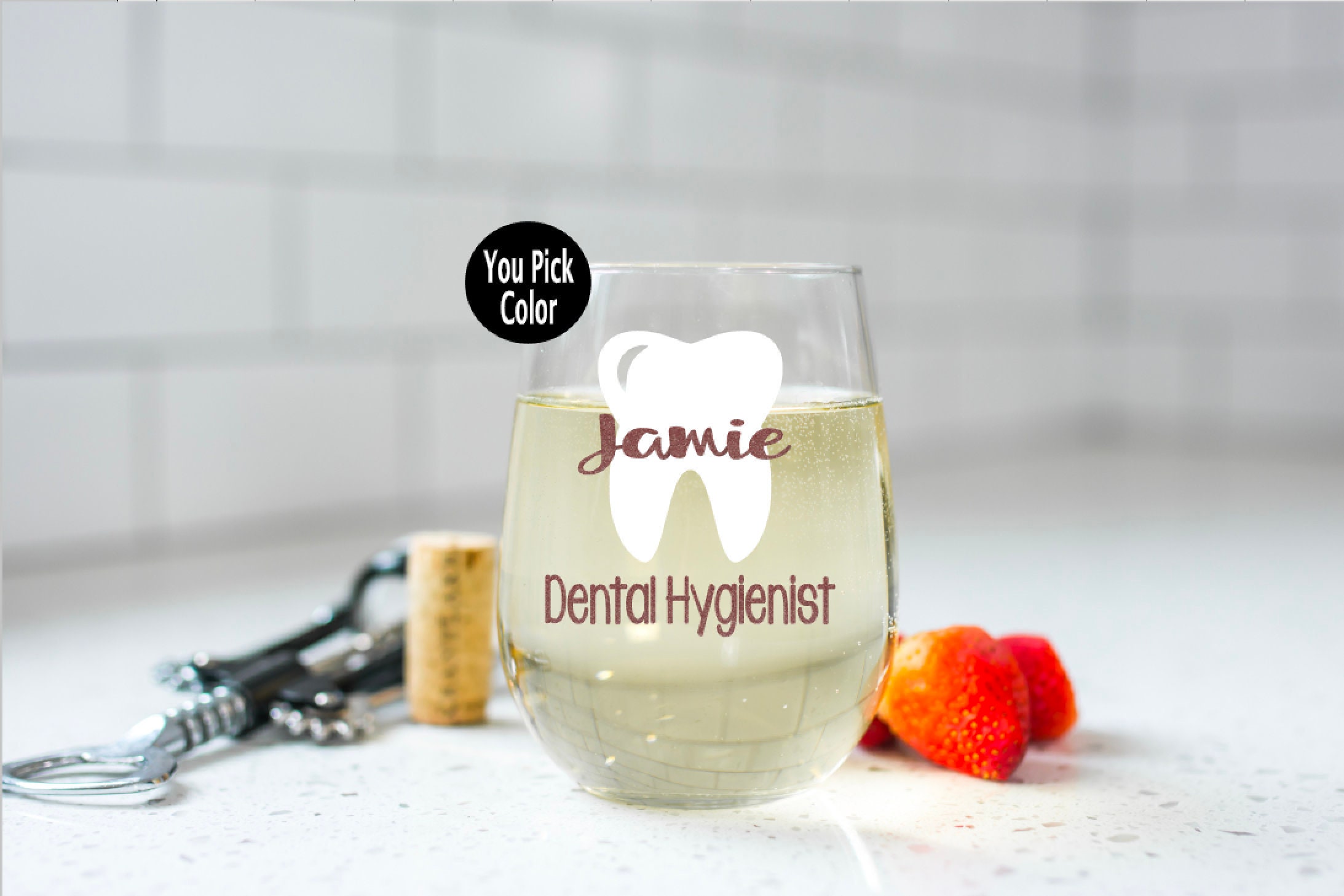 Dentist wine glass Dental assistant gift Dental hygienist Etsy