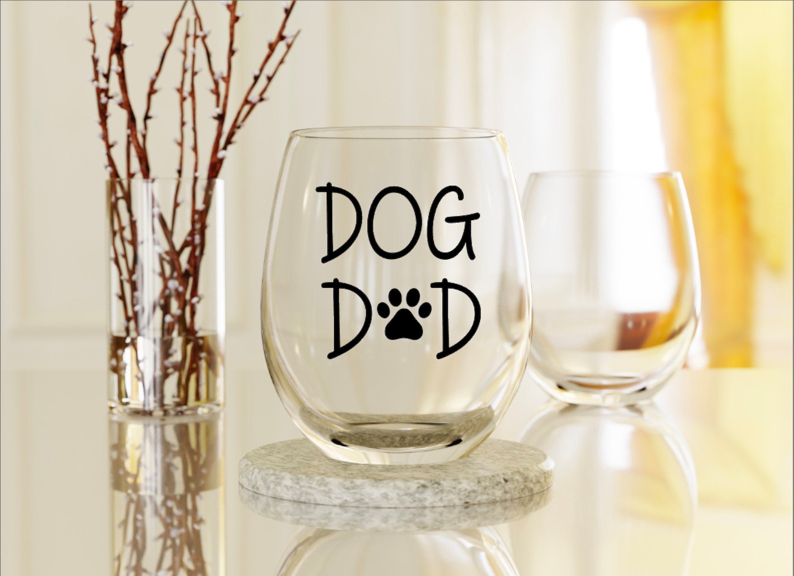 Dog Dad Wine Glass Dog Lover Wine Glass Dog Wine Glasses Etsy