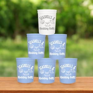 Seashells and Wedding Bells Bachelorette Cups, Last Toast on the Coast, Beach Bachelorette Party,Bridal Club Cups, Wedding Party Gifts