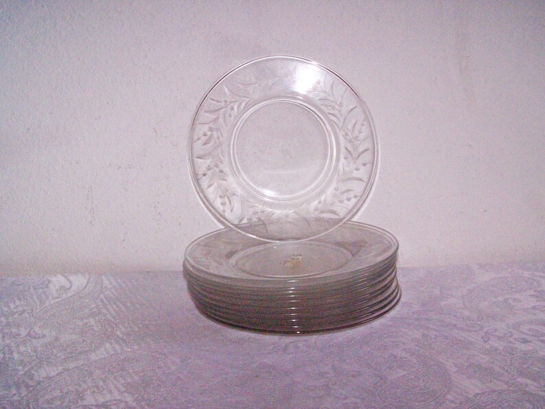 11 FOSTORIA CYNTHIA SALAD Plates Cutting #785