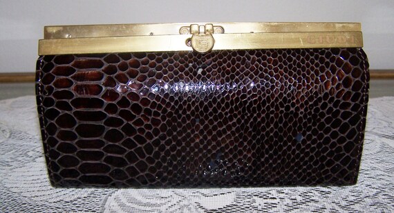Guidi Black Snakeskin Print Patent Leather Wallet - Etsy display picture 3