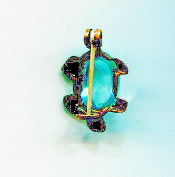 TINY TURTLE PIN With Blue Plastic Shell - image 3