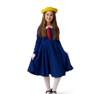 Madeline Blue or Yellow dress with collar and tie not included hat gloves or book image 2