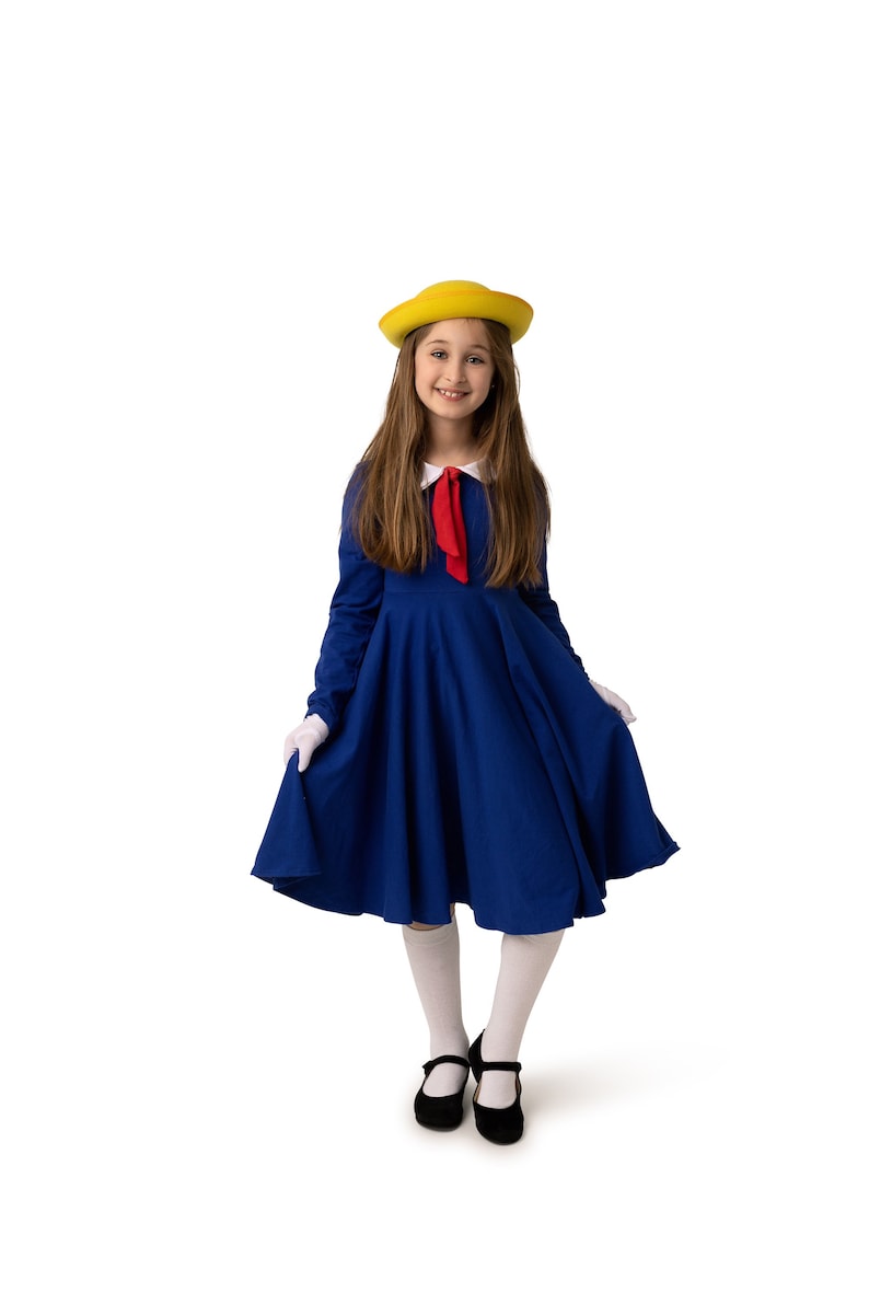 Madeline Blue or Yellow dress with collar and tie not included hat gloves or book image 2