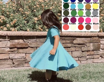 U- PICK COLOR Toddler Twirl Dress Twirl dress Baby Twirl Dress  Gray  Black / Navy / Yellow / Pink / Burgundy / Mint