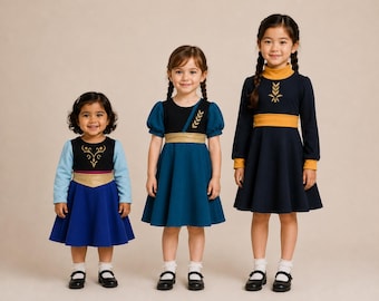 Anna Inspired Twirl Dress | 3 Princess Dress Styles | Girls Halloween Costume | Boutique Twirl Dress | Birthday Party Dress OUTFIT ONLY