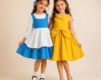Yellow Princess Twirl Dress | Golden Princess Dress | Fairytale Twirl Dress | Girls Birthday Dress | Halloween Costume | Storybook Dress