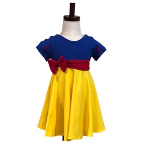Inspired Yellow and Blue Dress Snow Costume White Princess Twirl Dress