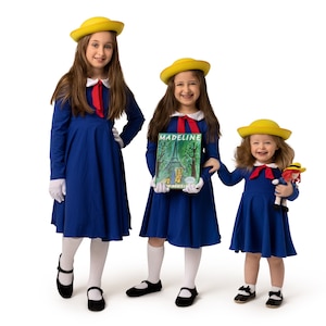 Madeline Blue or Yellow dress with collar and tie not included hat gloves or book image 1