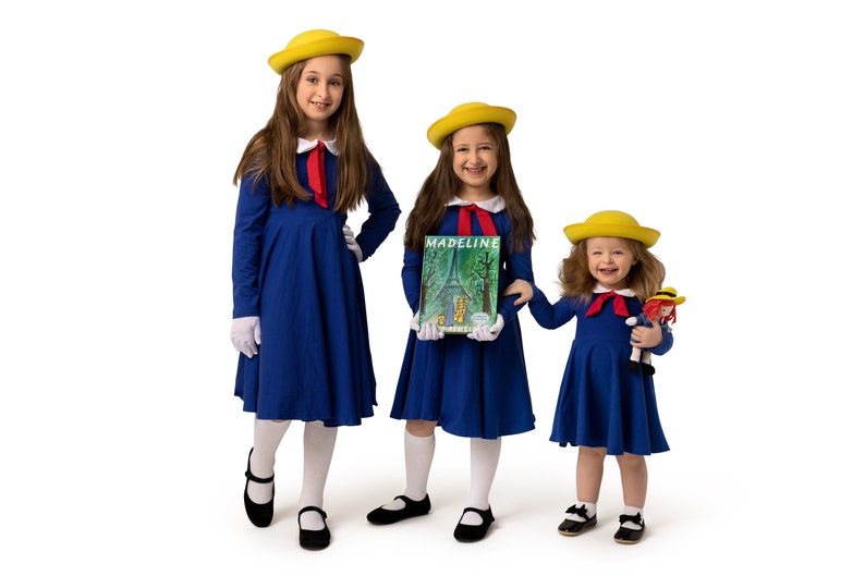 Madeline Blue or Yellow dress with collar and tie not included hat gloves or book image 1