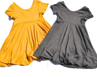 U- PICK COLOR Toddler Twirl Dress Twirl dress Baby Twirl Dress Gray Black / Navy / Yellow / Pink / Burgundy / Mint