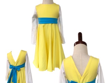 Anastasia Yellow Twirl Dress with bow detail