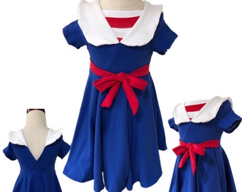 Little Girl Navy Dress, Sailor Girls Dress, Sailor Dress