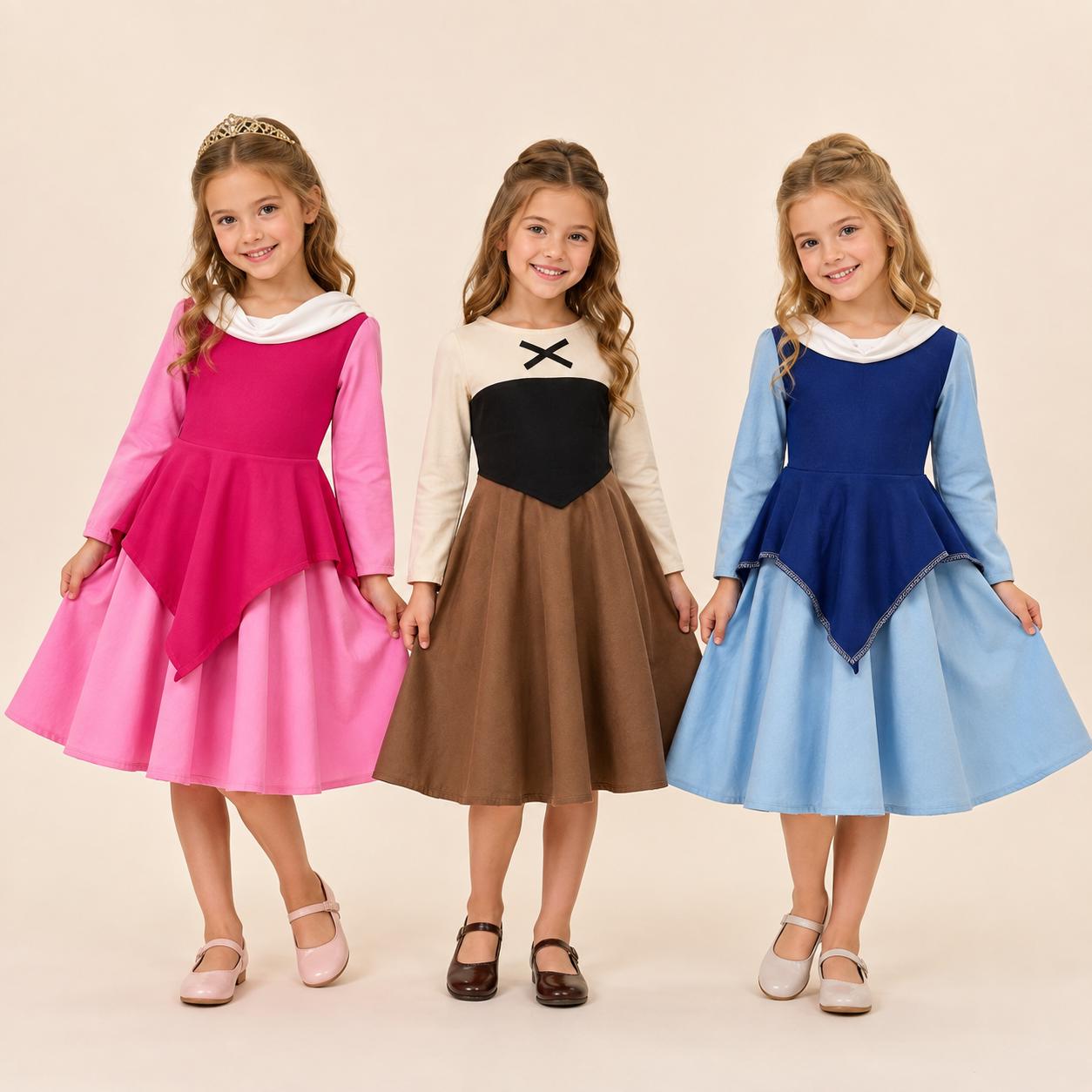 Pink Princess Twirl Dress Fairytale Princess Dress Rose Princess Costume Girls Birthday Dress Halloween Costume Storybook Dress