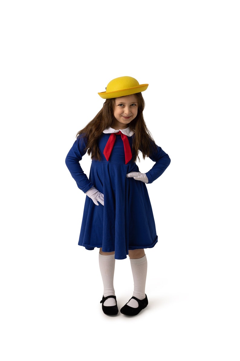 Madeline Blue or Yellow dress with collar and tie not included hat gloves or book image 3