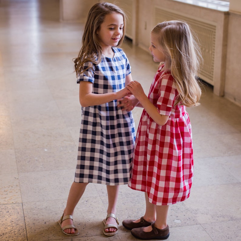 long sleeve gingham dress