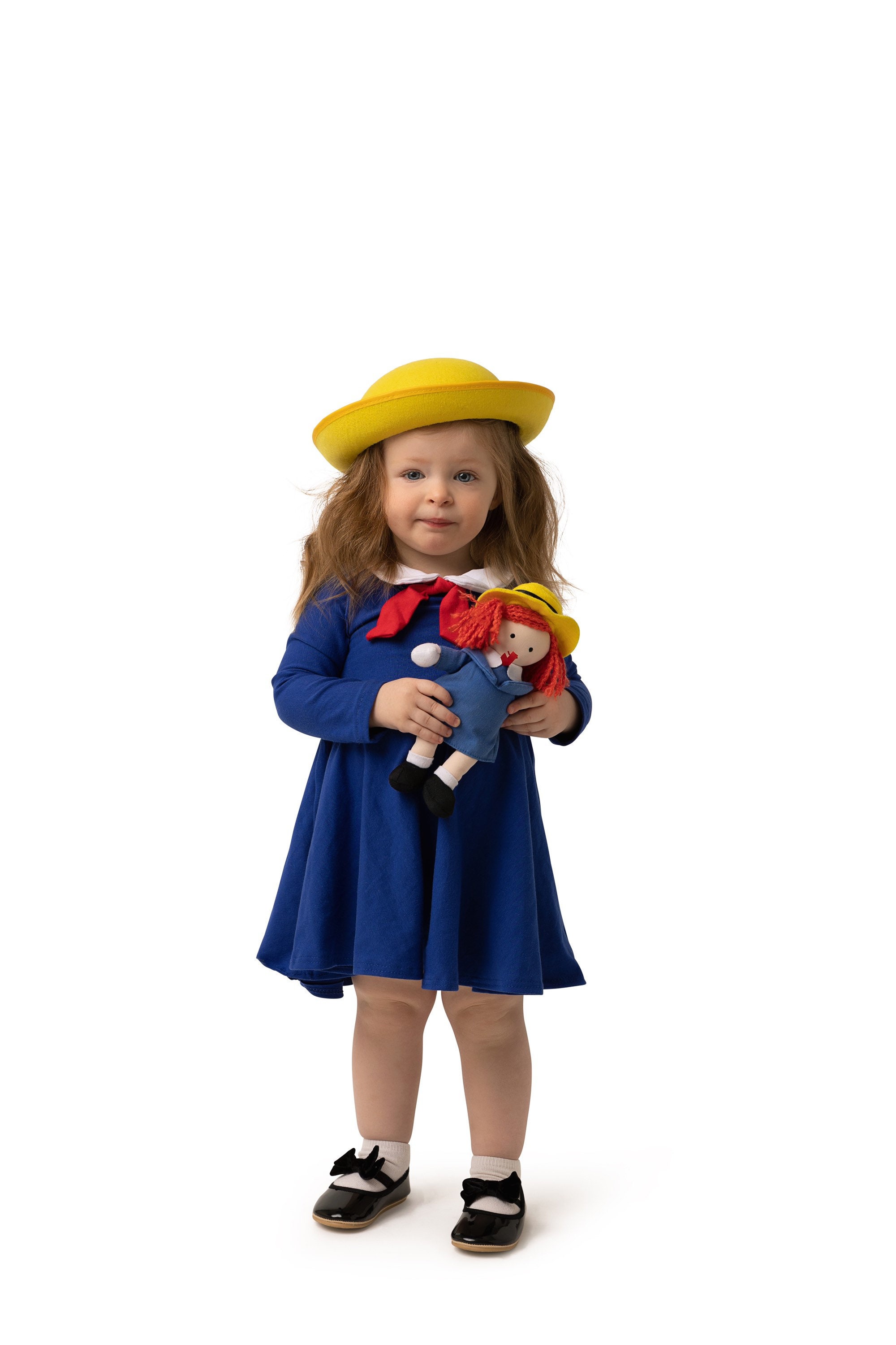 Madeline Blue or Yellow dress with collar and tie (not included hat gloves or book) Madeline Blue or Yellow dress with collar and tie (not included hat gloves or book)