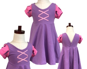 Inspired Purple and Pink dress, Rapunzell Princess Twirl Dress