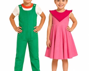 Jetsons Inspired Judy & Elroy Costume | Space Age Twirl Dress | Retro Futuristic Halloween Costume | Family Costume OUTFIT ONLY