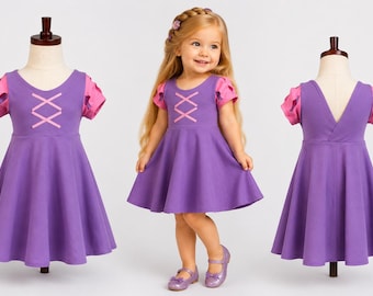 Inspired Purple and Pink dress, Rapunzell Princess Twirl Dress OUTFIT ONLY