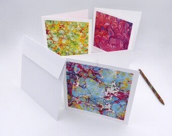 3 double Marbled  Cards - 80 different patterns available