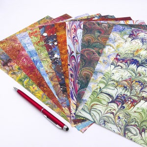 10 fogli di carta marmorizzata - kit 2