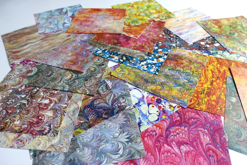 Marbled Origami paper 15x15cm 40 sheets 40 patterns Etsy