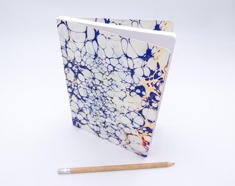 Perfect Bound Notebook 24 - Marbled Paper Designs - A5 - Italian Cover - 80 Sheets - Parisian Artisanal Binding