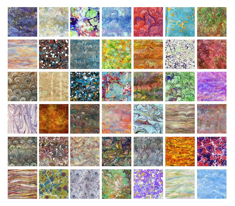 Marbled Origami paper 15x15cm 40 sheets 40 patterns special kit image 2