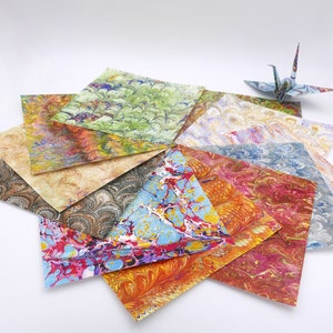 Carta origami 20x20 cm - 40 fogli illustrati con riproduzioni di carta marmorizzata