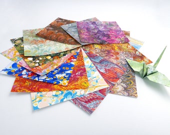 Marbled Origami paper   - 15x15cm - 40 sheets 40 patterns - special kit 2