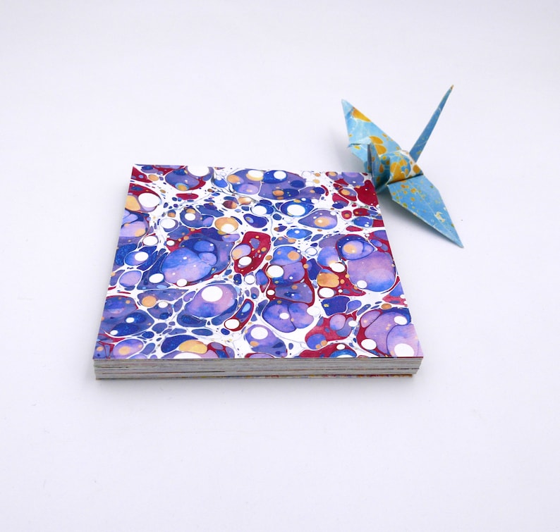 Origami Papier 10x10 cm 80 Blatt 80 illustrierte Muster mit Reproduktionen von Marmorpapier Spezial Kit 1 Bild 1