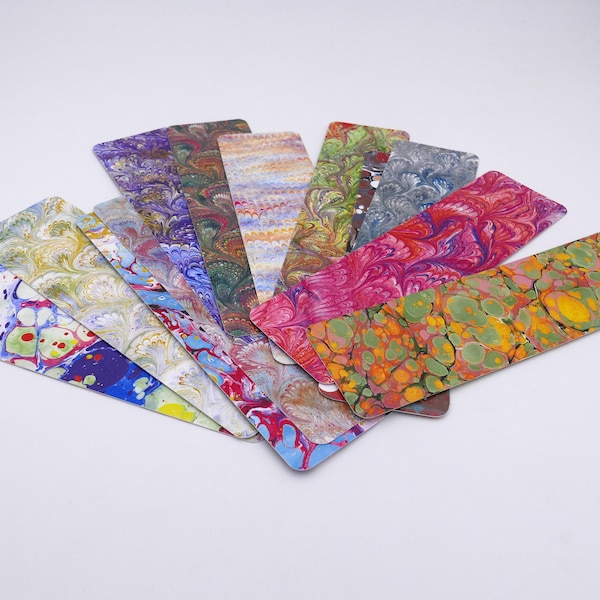 14 Marbled Bookmarks