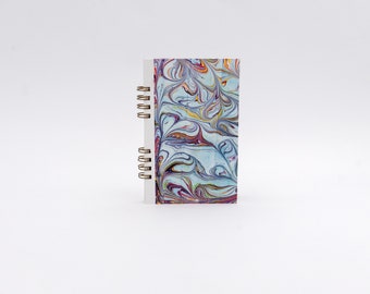 Small Artisanal Spiral Notebook 22 - Marbled Paper, Ecological Notebook, Ideal for Writing and Drawing, Perfect Gift - MarblingFactory