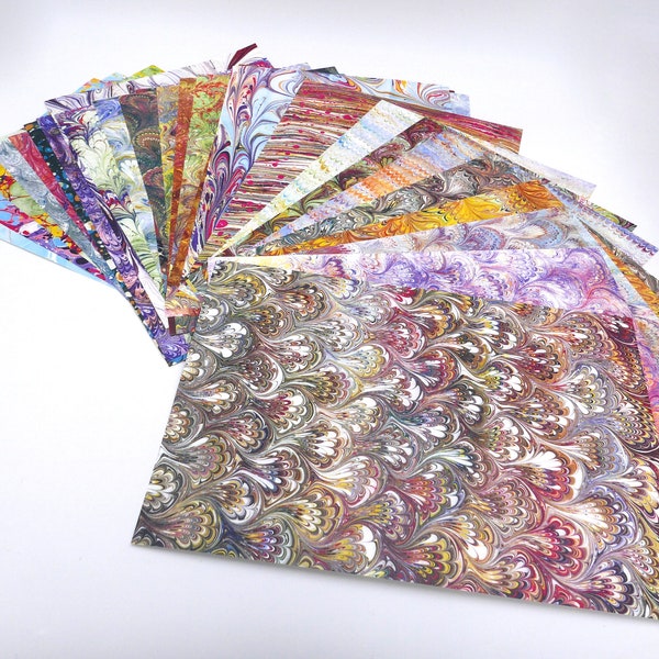 30 sheets of marbled paper