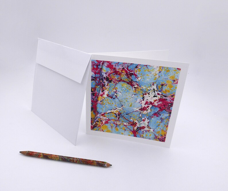 3 doubles Cartes de correspondance marbrés avec enveloppe 80 motifs disponible image 4