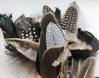 80 uds. Plumas surtidas Plumas naturales Plumas de ave real Surtido de plumas Plumas limpias Plumas artesanales Suministros para manualidades Pluma de pavo