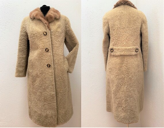 Vintage Lambs fur coat Real fur coat Lamb leather
