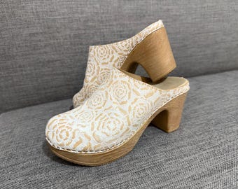 Calou Clogs Lisa Calou Größe 36 Leder Clogs Weiß Clogs Holzschuhe